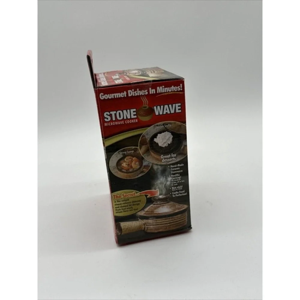 Stone Wave Microwave Cooker Ceramic Stoneware Gourmet Dishes Omelet Soup New Box